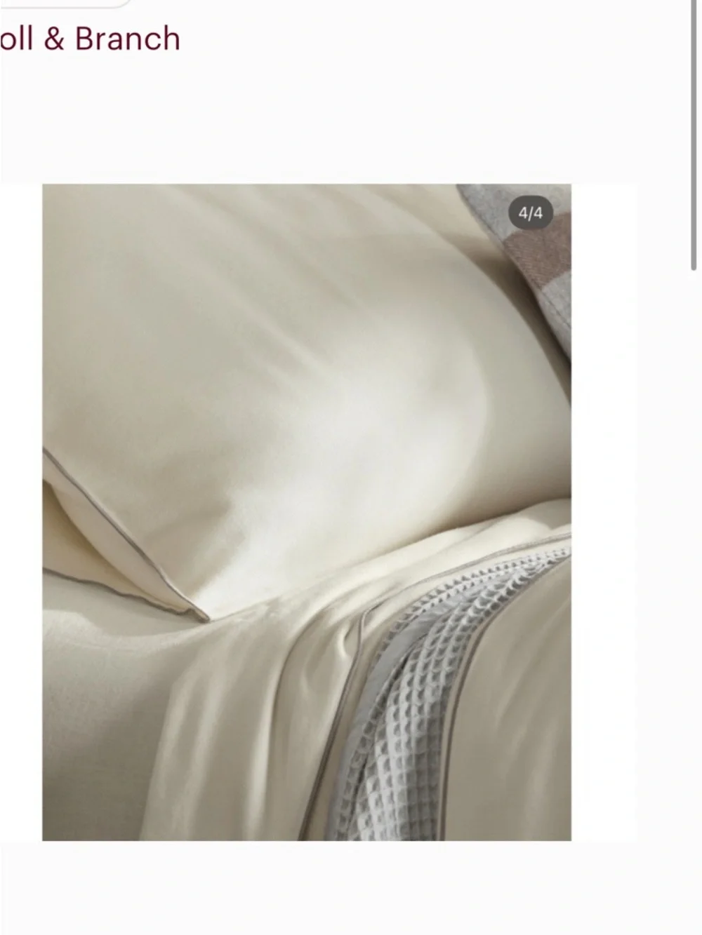 Boll & Branch Elysian Organic Cotton Cashmere Duvet Cover Full Queen Cream  NWOT